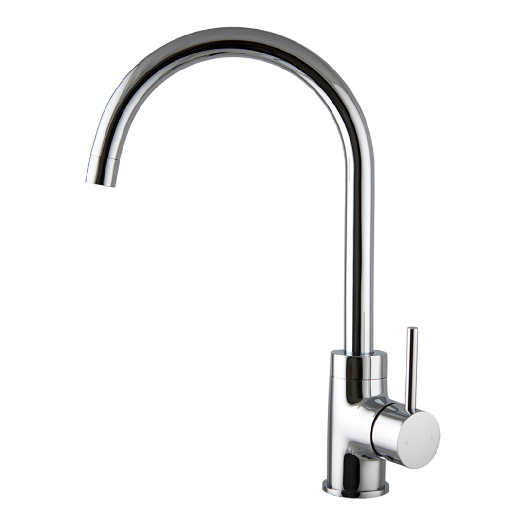 Brasshards Mixx Anise Round Gooseneck Sink Mixer Chrome Lead Free