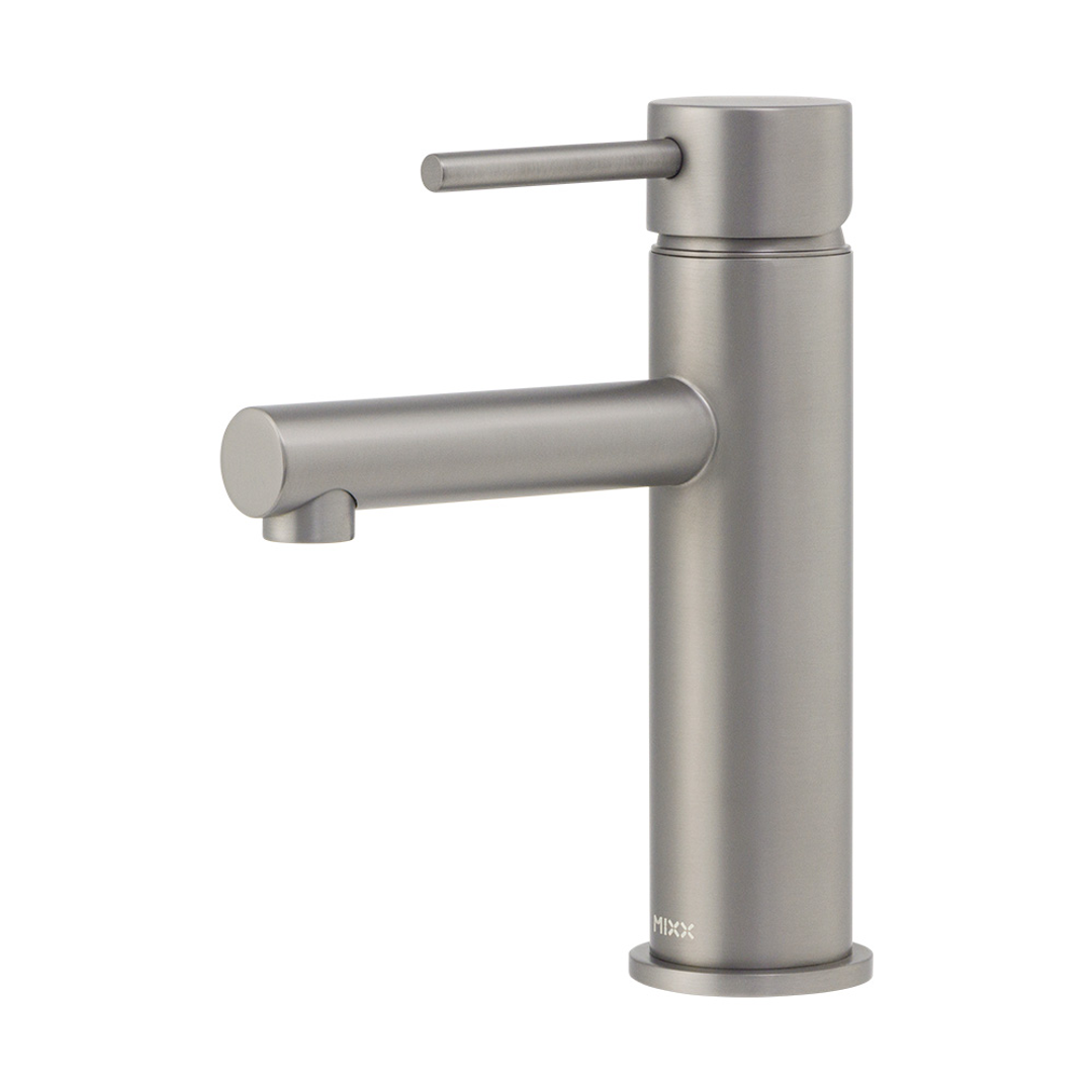 Brasshards Mixx Anise Basin Mixer Straight Spout Gun Metal Lead Free
