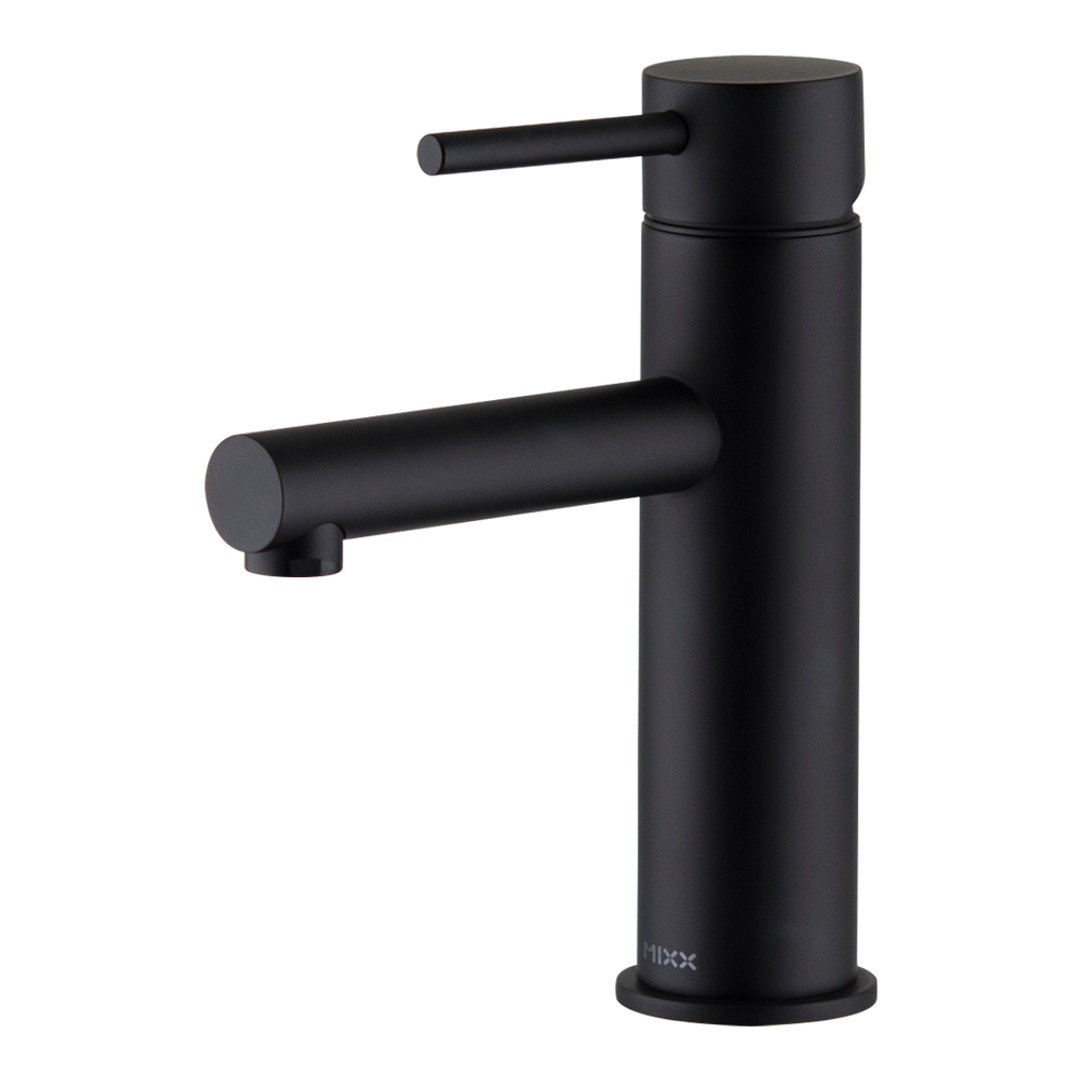 Brasshards Mixx Anise Basin Mixer Straight Spout Matt Black Lead Free