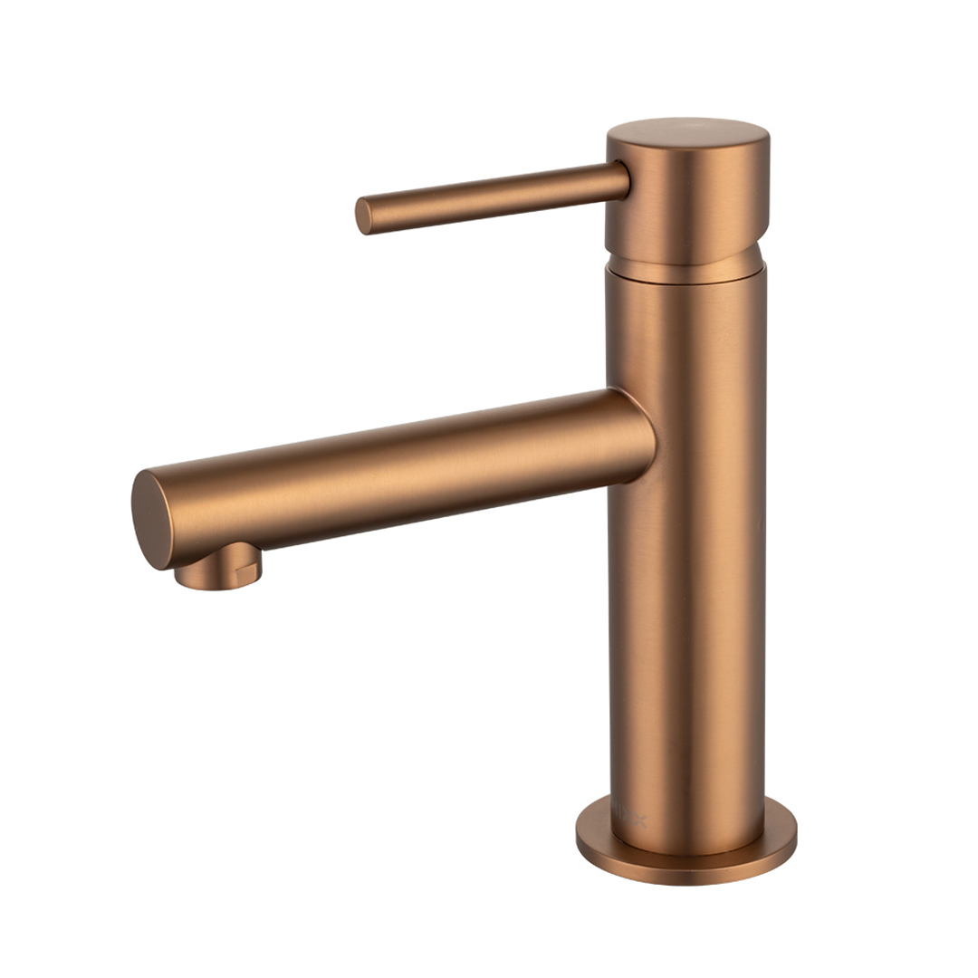 Brasshards Mixx Anise Basin Mixer Straight Spout Brushed Bronze Lead Free