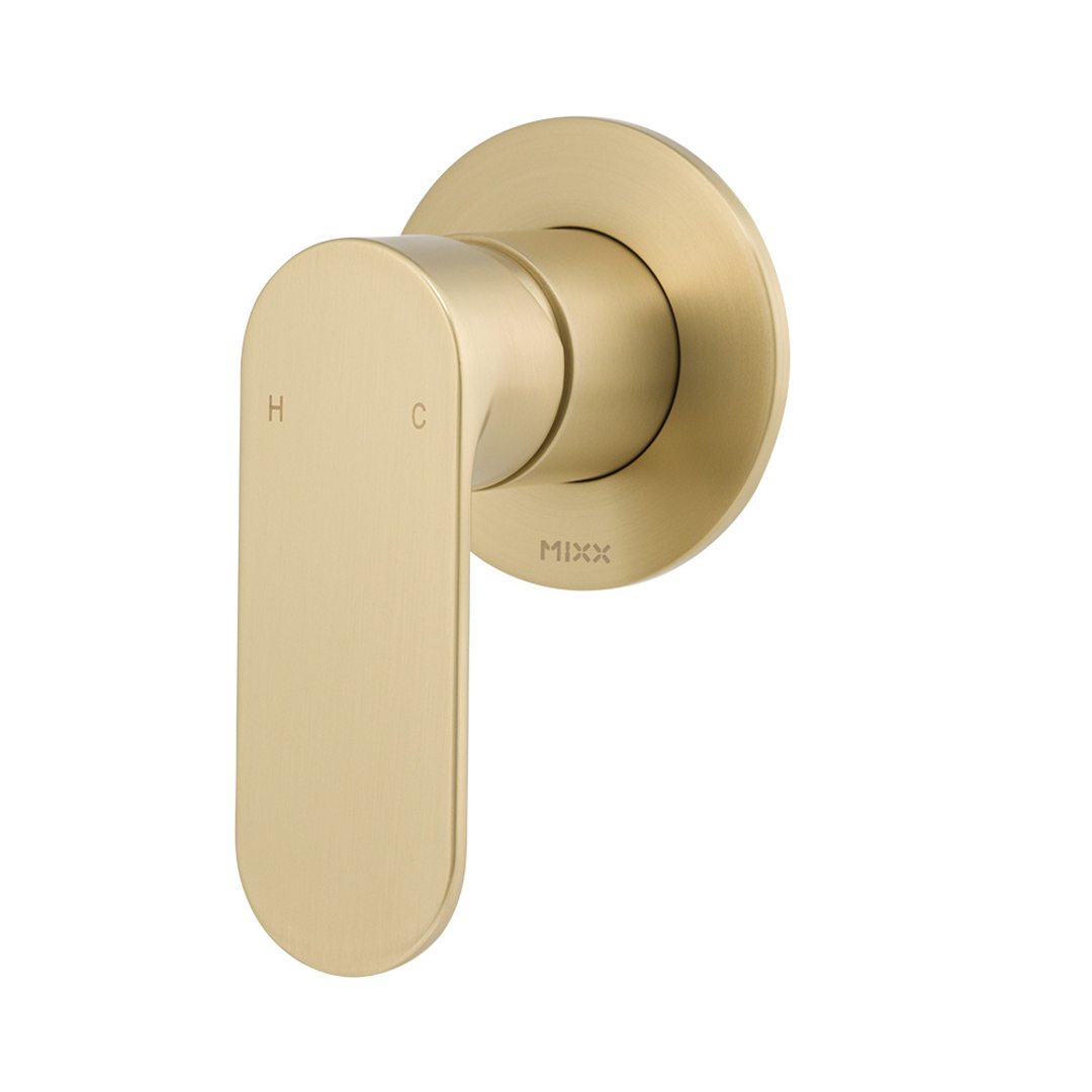 Brasshards Mixx Saffron Shower Mixer Trim Kit (80Mm Backplate) Brushed Gold