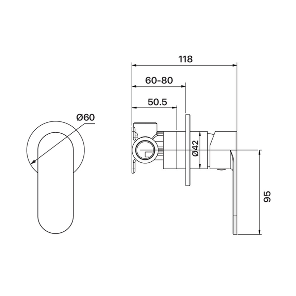 Brasshards Mixx Saffron Shower Mixer Trim Kit (60Mm Backplate) Brushed Nickel