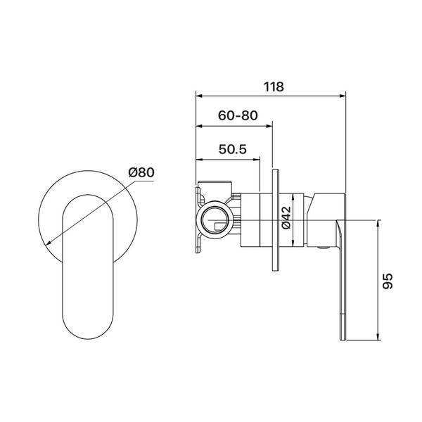 Brasshards Mixx Saffron Shower Mixer Trim Kit (80Mm Backplate) Brushed Nickel