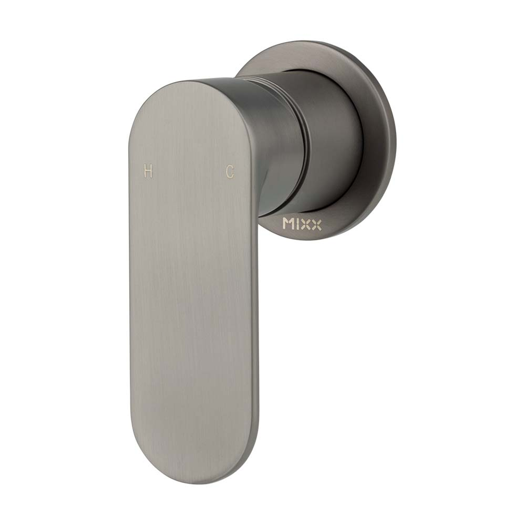 Brasshards Mixx Saffron Shower Mixer Trim Kit (60Mm Backplate) Gun Metal