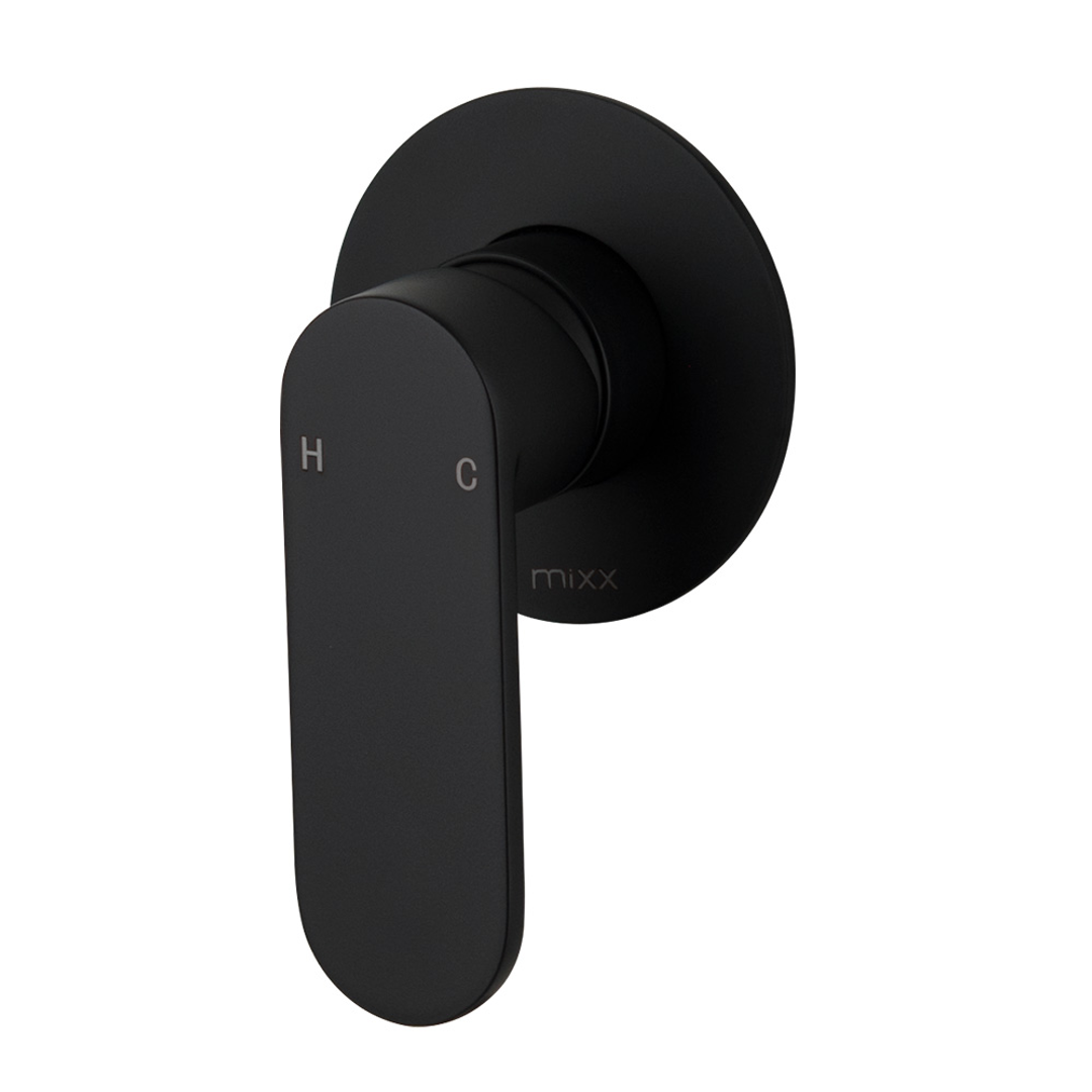 Brasshards Mixx Saffron Shower Mixer Trim Kit (80Mm Backplate) Matt Black
