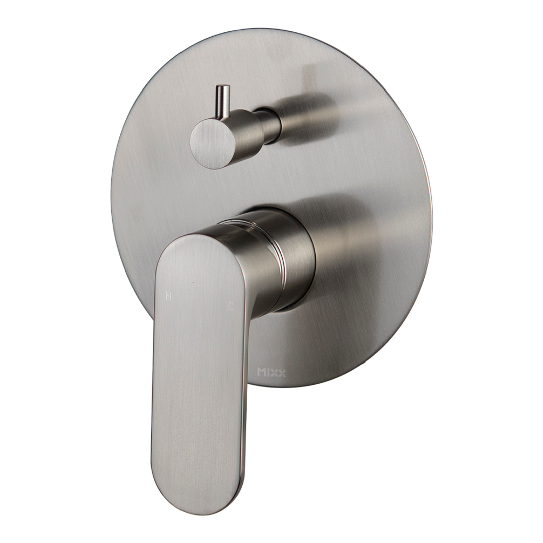 Brasshards Mixx Saffron Shower Diverter Mixer Brushed Nickel Lead Free