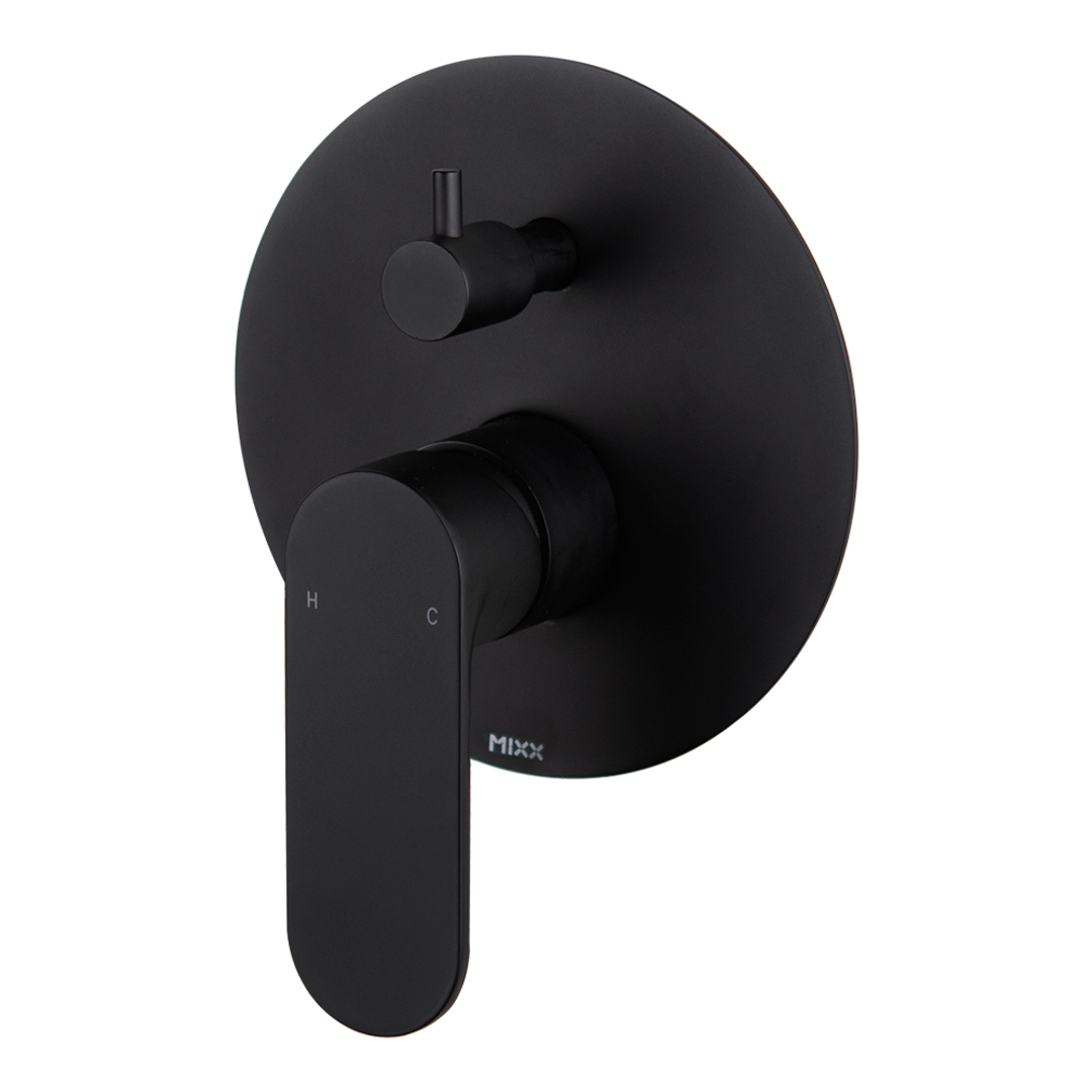 Brasshards Mixx Saffron Shower Diverter Mixer Matt Black