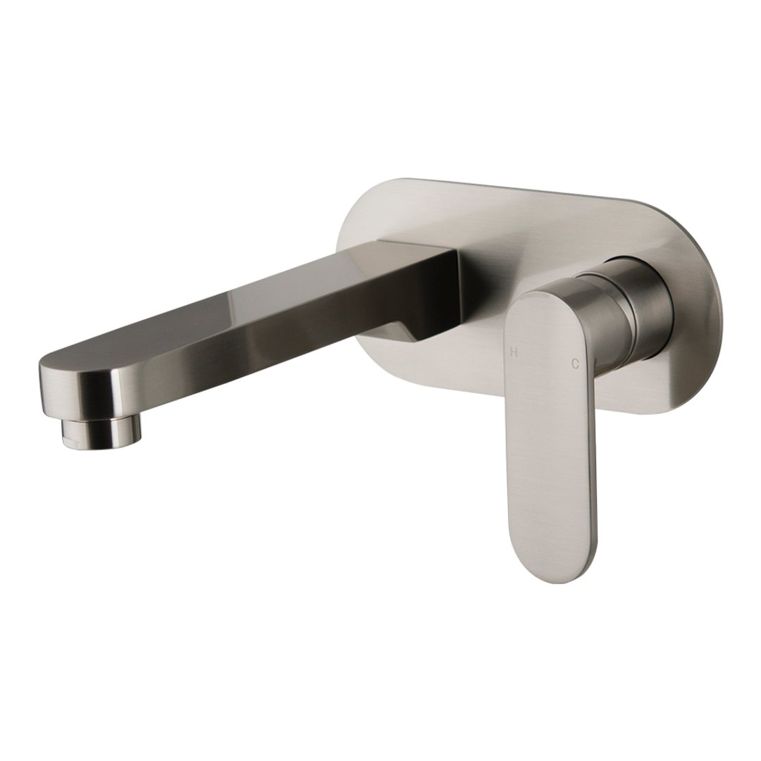 Brasshards Mixx Saffron Wall Plate Mixer Trim Kit Brushed Nickel Lead Free