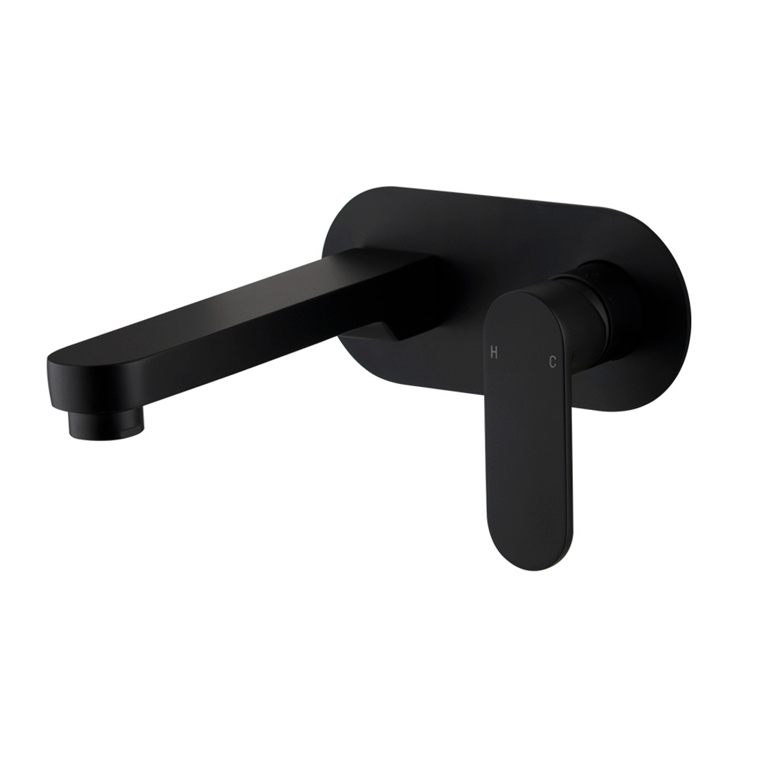 Brasshards Mixx Saffron Wall Plate Mixer Matt Black Lead Free