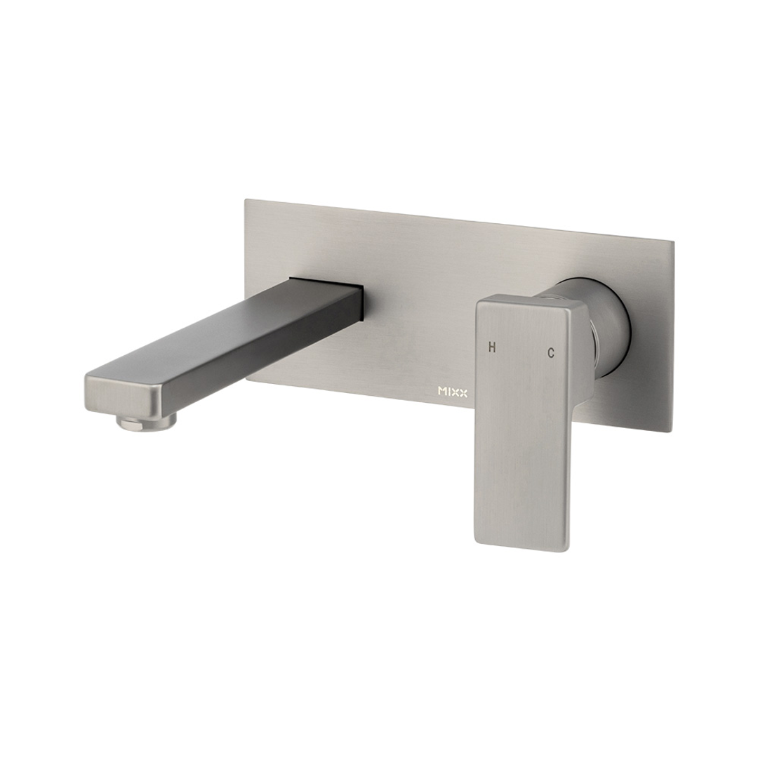 Brasshards Mixx Sage Wall Plate Mixer Gun Metal Lead Free