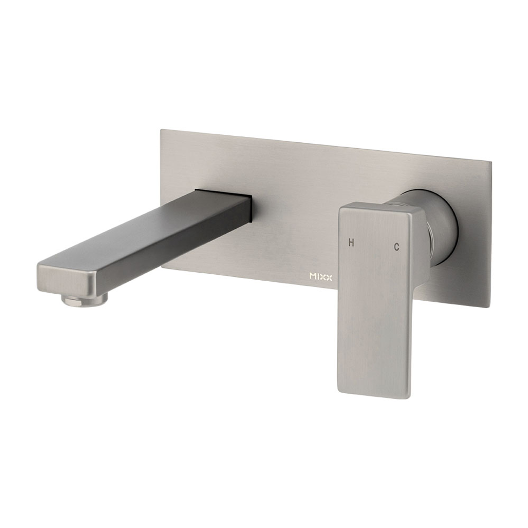 Brasshards Mixx Sage Wall Plate Mixer Trim Kit Gun Metal Lead Free