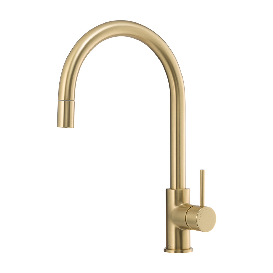 Brasshards Mixx Anise Eco Pull Out Sink Mixer Brushed Gold Lead Free