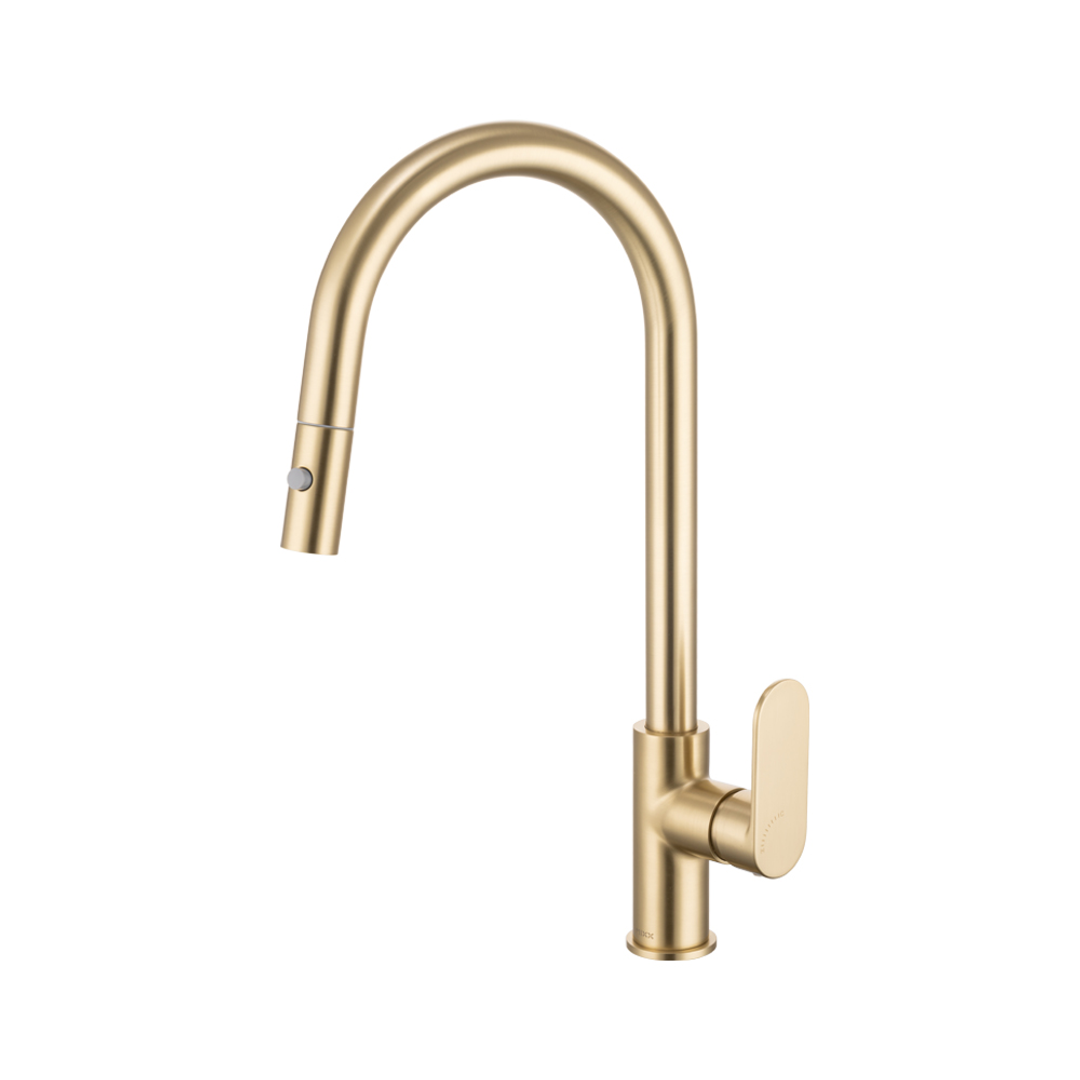 Brasshards Mixx Saffron Pull Out Sink Mixer Brushed Gold Lead Free