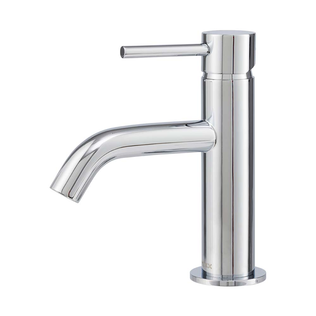 Brasshards Mixx Anise Eco Basin Mixer Curved Spout Chrome Lead Free