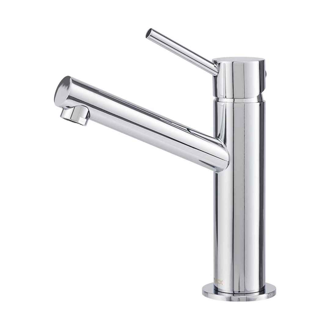 Brasshards Mixx Anise Eco Basin Mixer Upswept Spout Chrome Lead Free