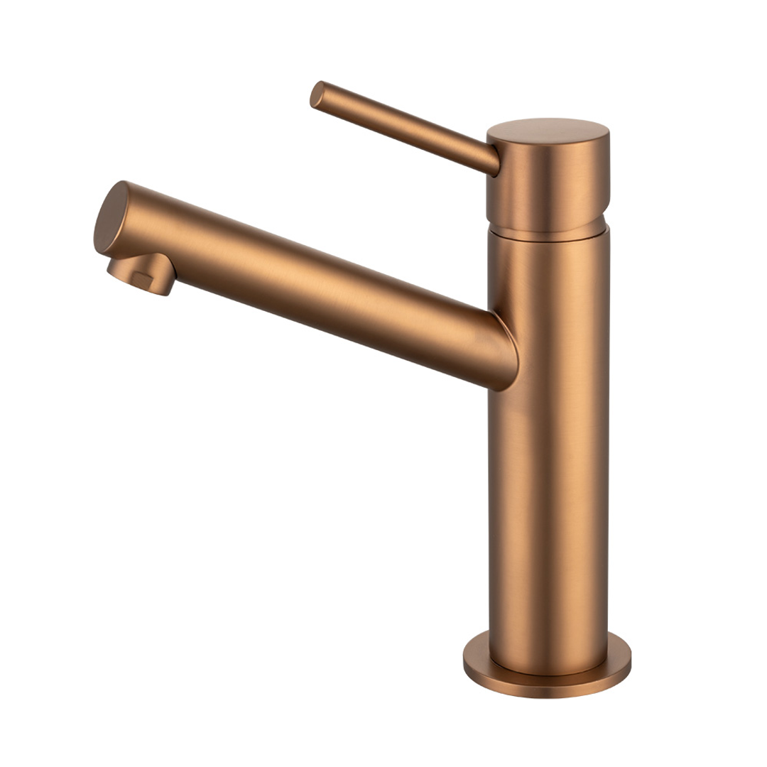 Brasshards Mixx Anise Eco Basin Mixer Upswept Spout Brushed Bronze Lead Free