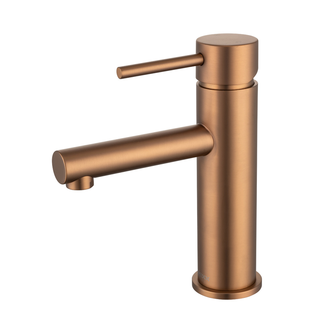 Brasshards Mixx Anise Eco Basin Mixer Straight Spout Brushed Bronze Lead Free