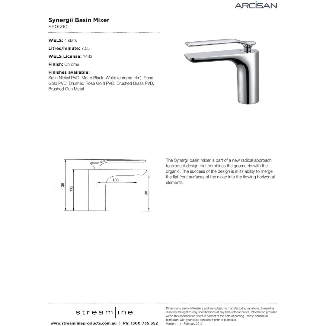 Arcisan Synergii Basin Mixer Chrome
