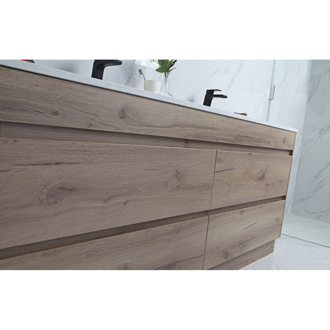 Aulic Max Finger Pull Cabinet 1200 With Cato Flat Stone Top