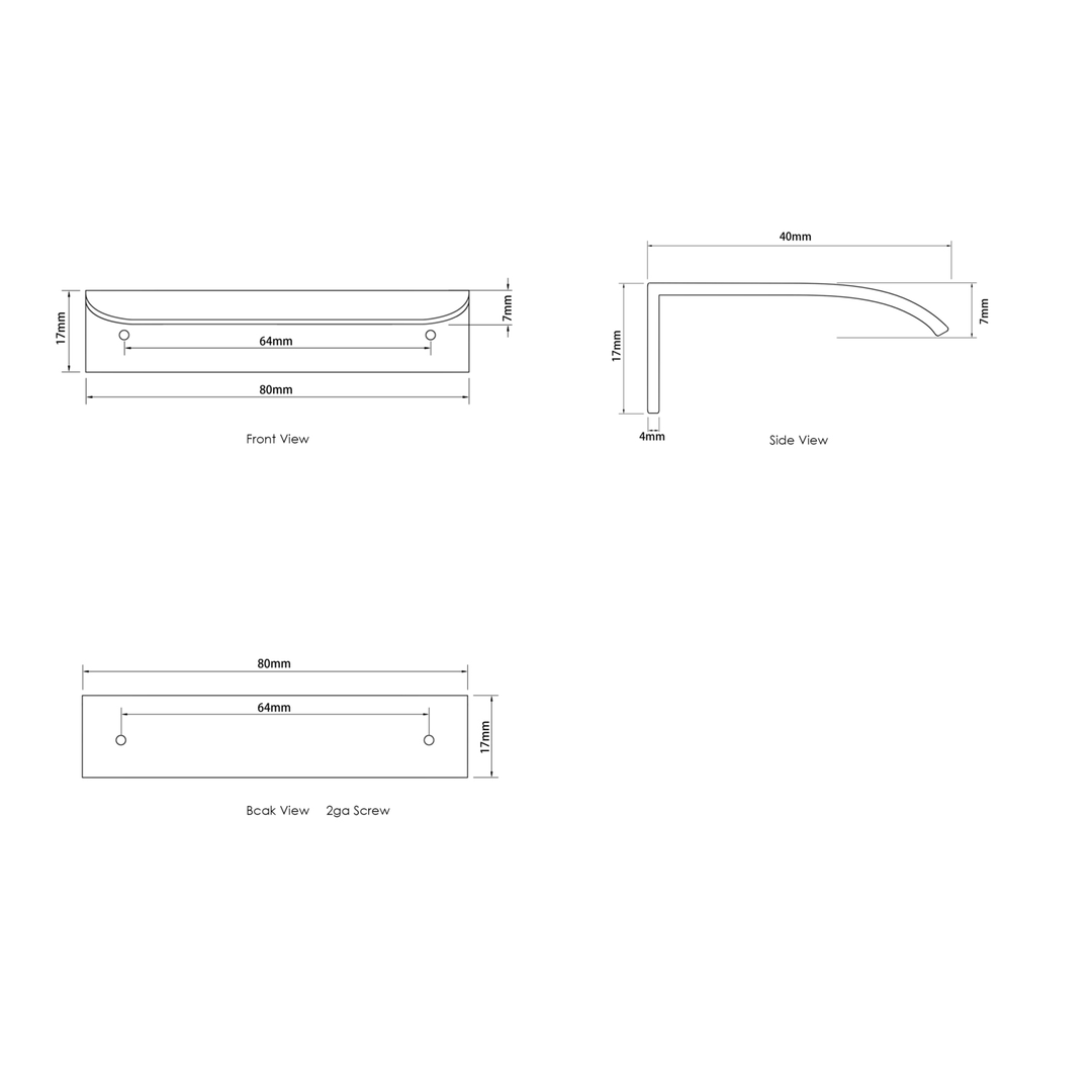 Otti Hampshire 80Mm Gun Metal Handle For 600Mm Cabinet