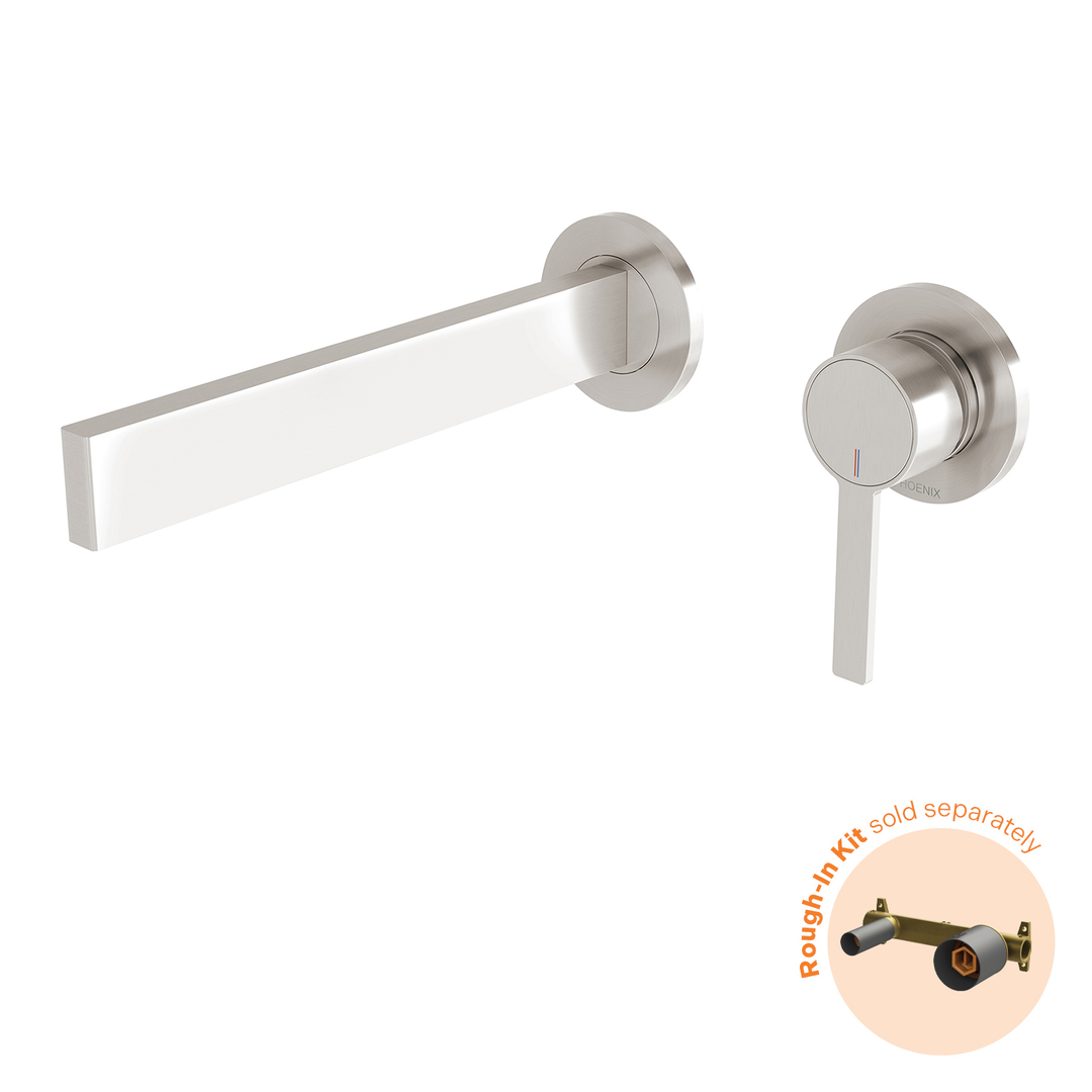 Phoenix Lexi Mkii Switchmix Wall Bath Mixer Set 200Mm Fit-Off Kit Brushed Nickel