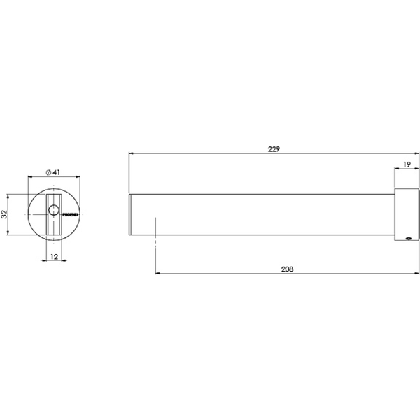 Phoenix Lexi Mkii Basin/Bath Outlet 200mm Brushed Nickel