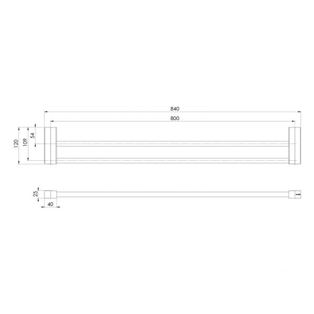 Phoenix Lexi Mkii Double Towel Rail 800Mm Bc