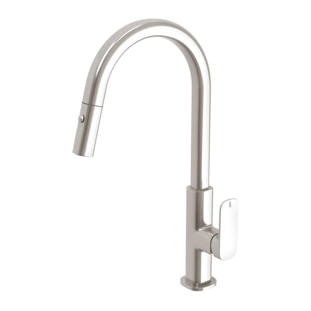 Phoenix Nuage Pull Out Sink Mixer 200mm Brushed Nickel