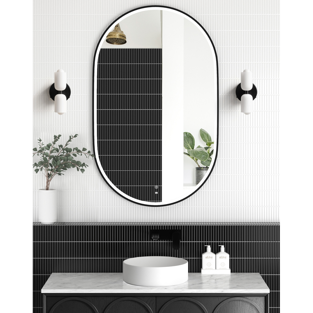 Otti Led Noosa 900X600 Black Metal Frame Mirror