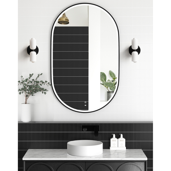 Otti Led Noosa 900X600 Black Metal Frame Mirror