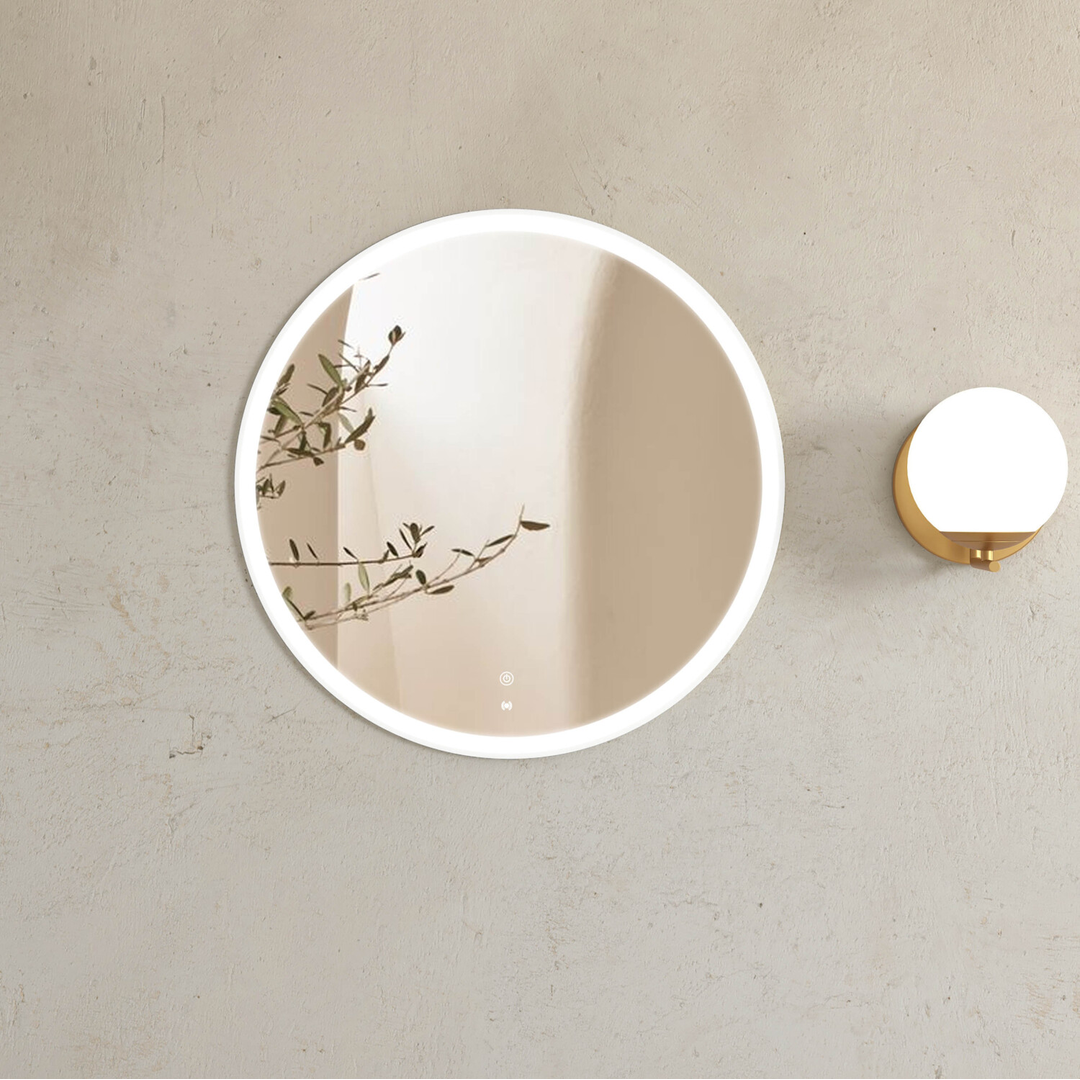 Otti Led Bondi 800Mm White Metal Round Frame Mirror