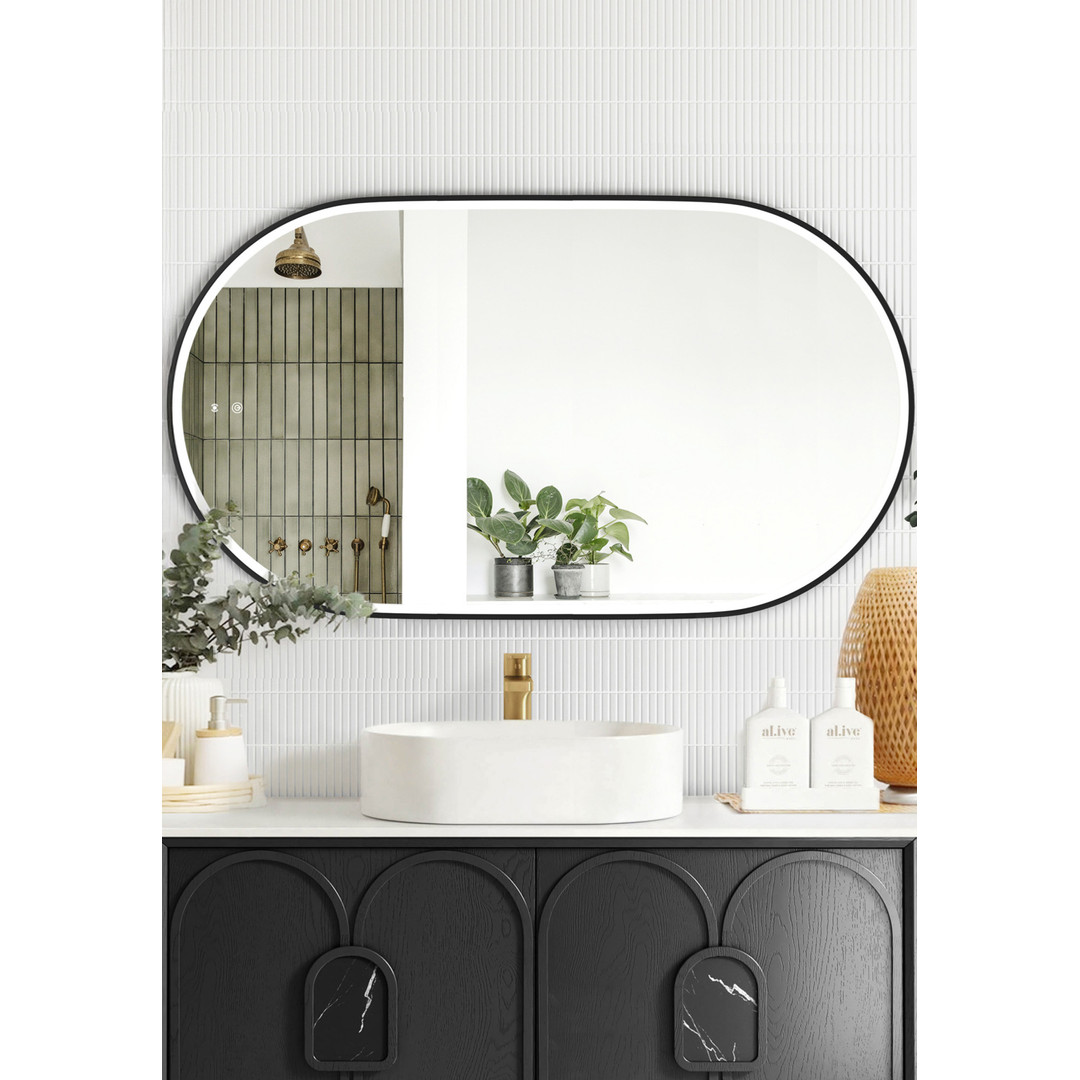 Otti Led Noosa 1200X750 Black Metal Frame Mirror