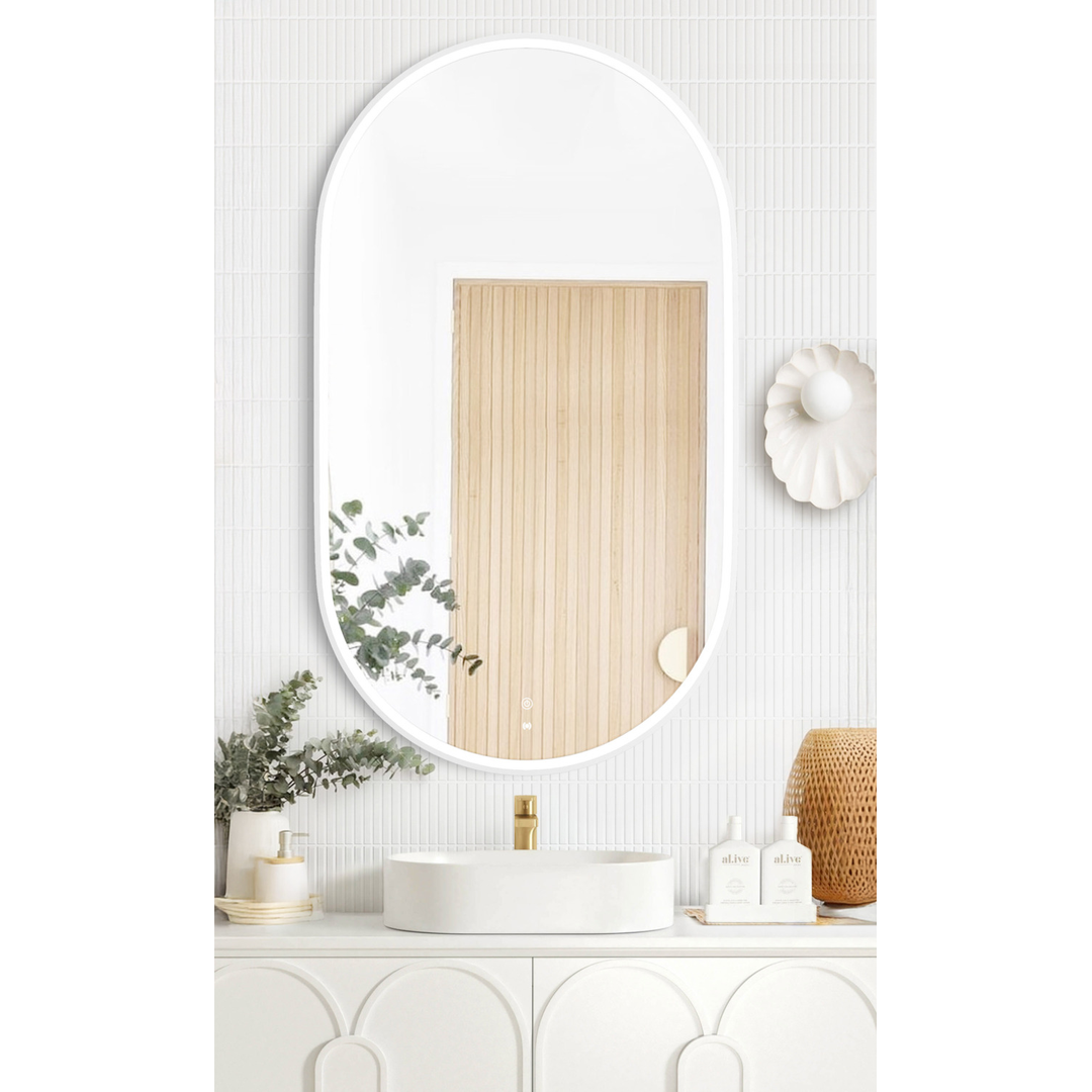 Otti Led Noosa 1200X750 White Metal Frame Mirror