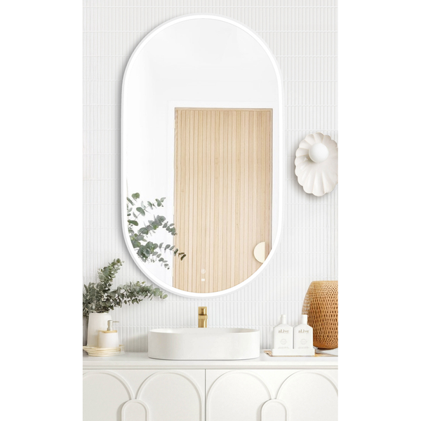 Otti Led Noosa 1200X750 White Metal Frame Mirror