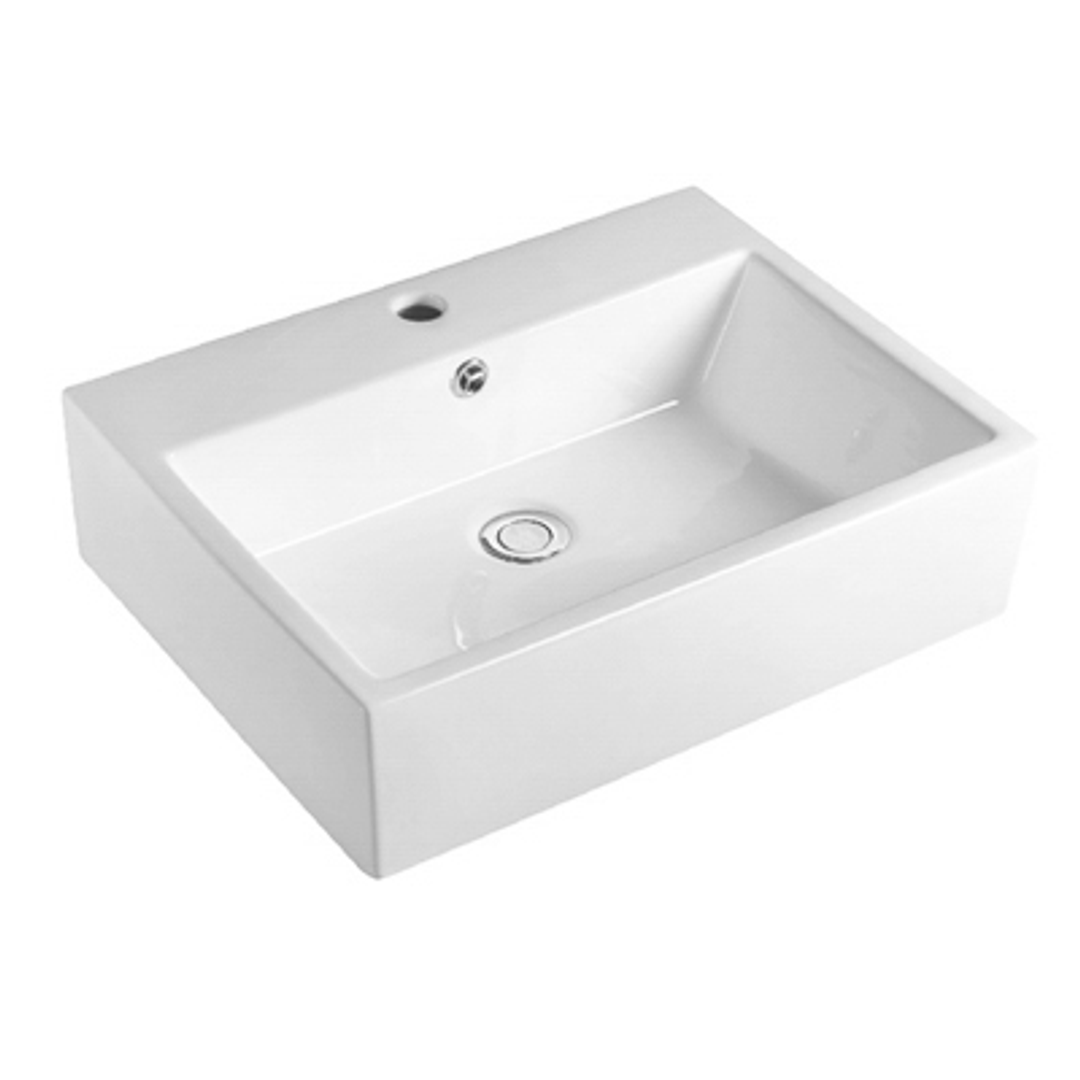 Otti Wall Hung Basin 1 Tap Hole W/Overflow Gloss White Dimensioin: 510*425*140