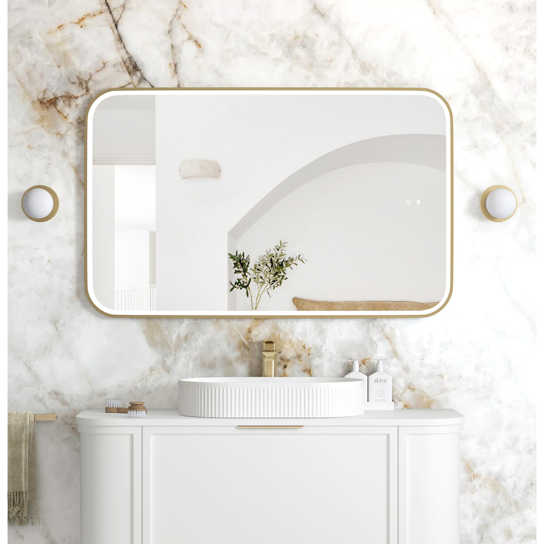 Otti Led Newport 1200X750 Gold Metal Frame Mirror