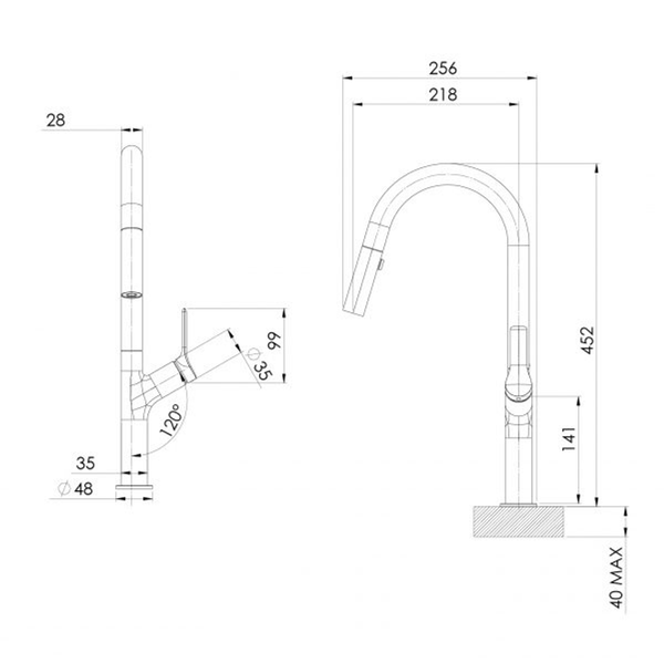 Phoenix Linq Pull Out Sink Mixer S/Steel 1137120511