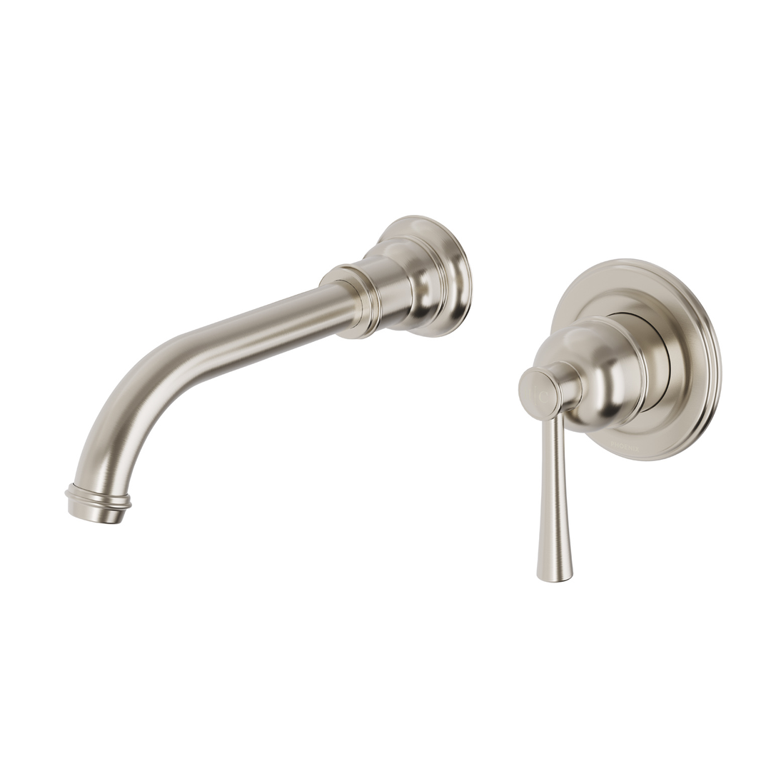 Phoenix Cromford Switchmix Wall Basin / Bath Mixer Set Brushed Nickel