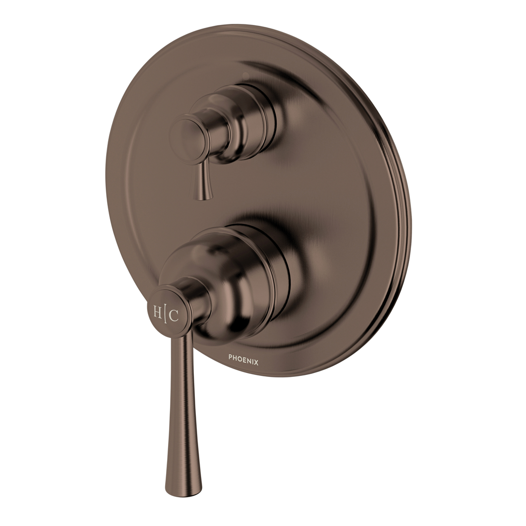 Phoenix Cromford Switchmix Shower / Bath Diverter Mixer Fit-Off Kit Brushed Bronze