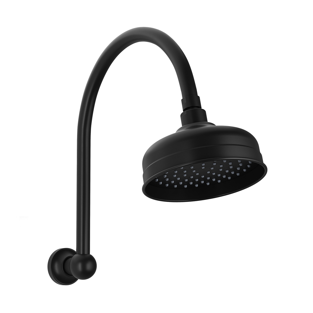 Phoenix Cromford High-Rise Shower Arm & Rose Matt Black