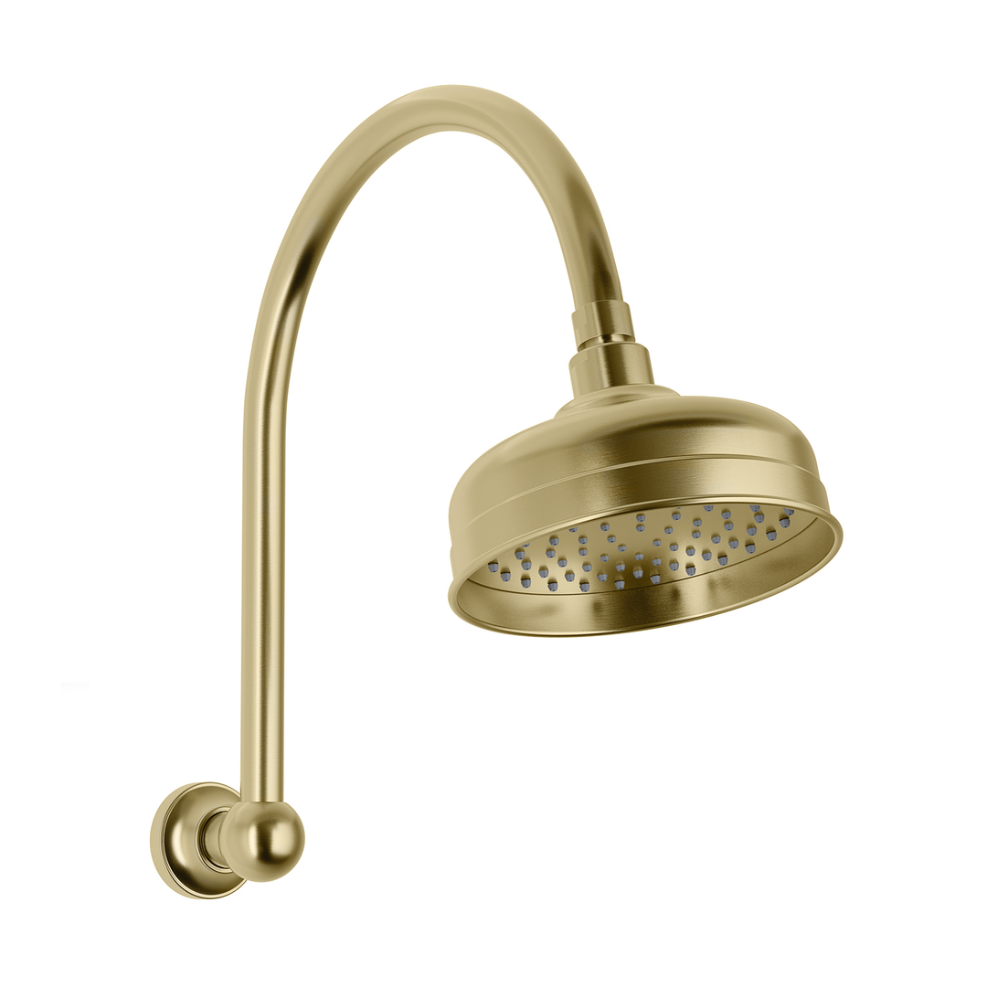 Phoenix Cromford High-Rise Shower Arm & Rose Brushed Gold