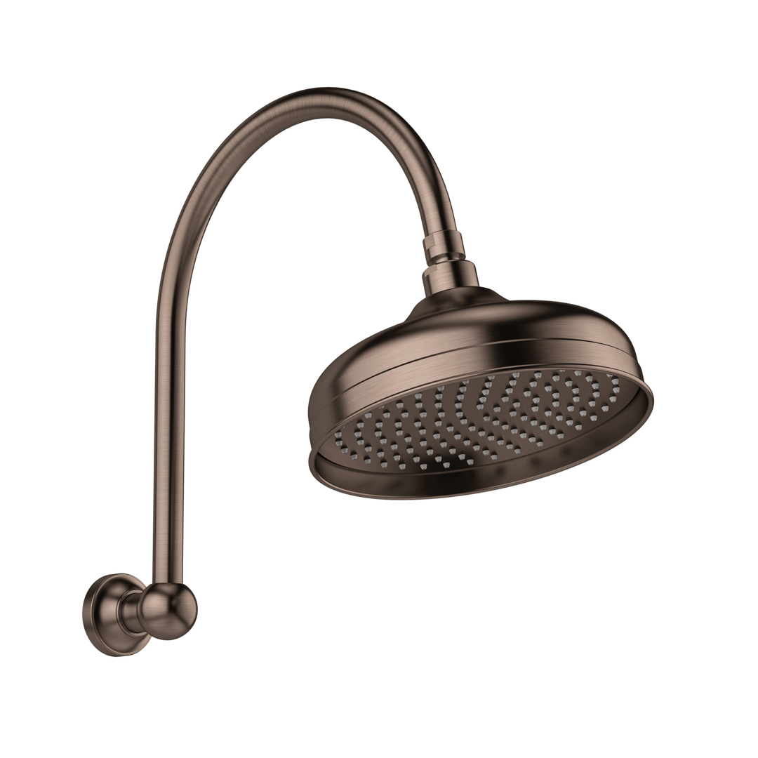 Phoenix Cromford High-Rise Shower Arm & Rose 210Mm Brushed Bronze