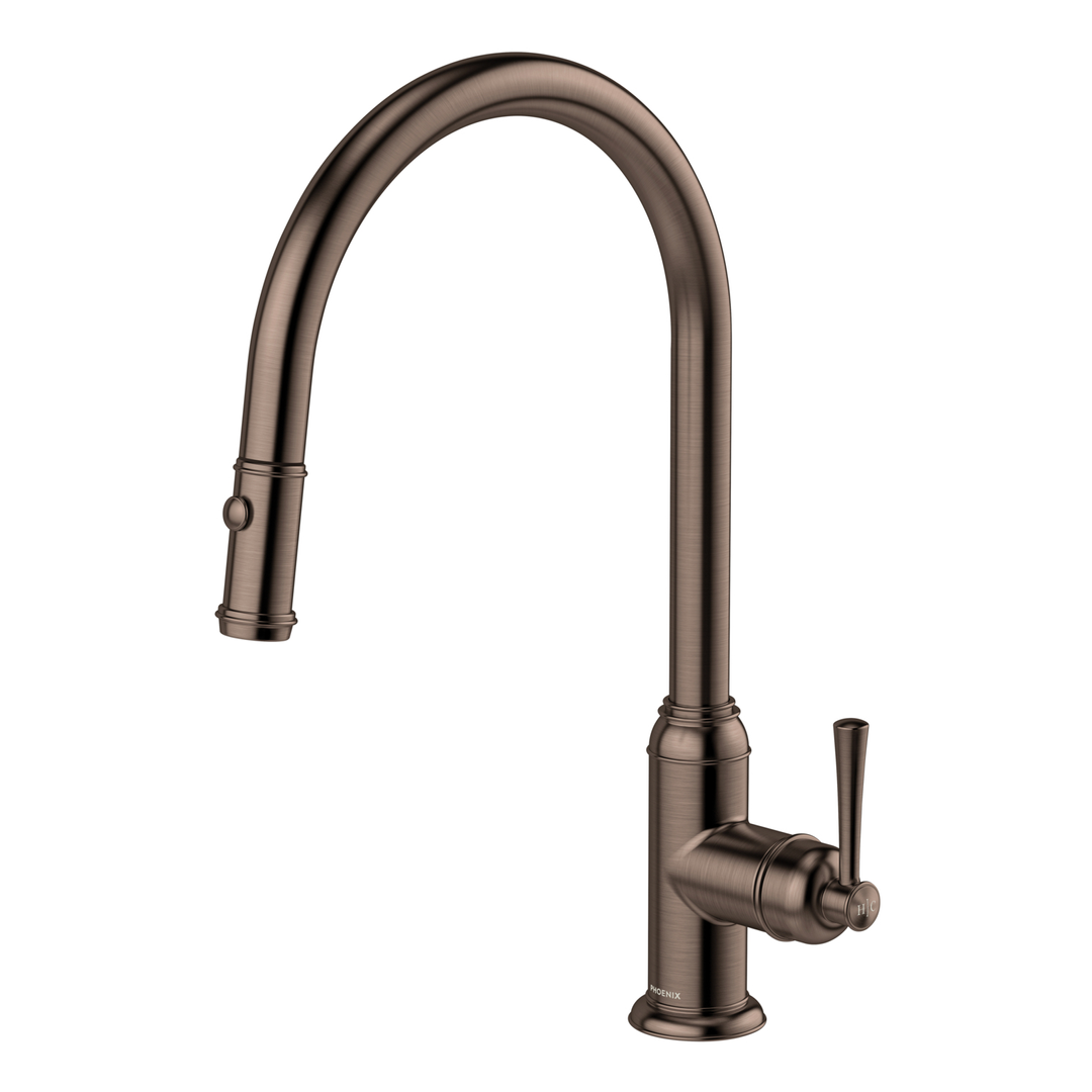 Phoenix Cromford Pull Out Sink Mixer 230Mm Brushed Bronze