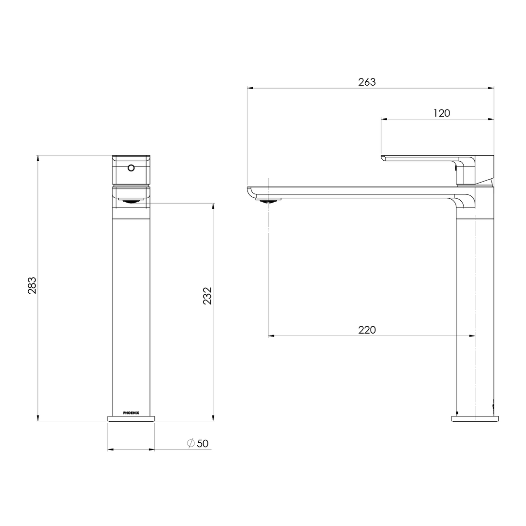 Phoenix Gloss Mkii Sink Mixer Matt Black