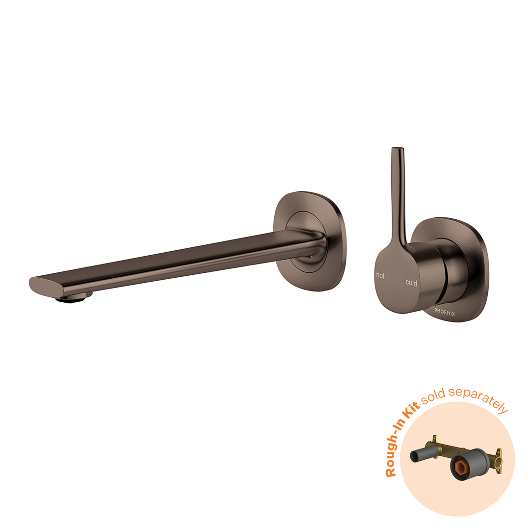 Phoenix Vask Switchmix Wall Basin / Bath Mixer Set 200Mm Pin Up Fit-Off Kit Brushed Bronze