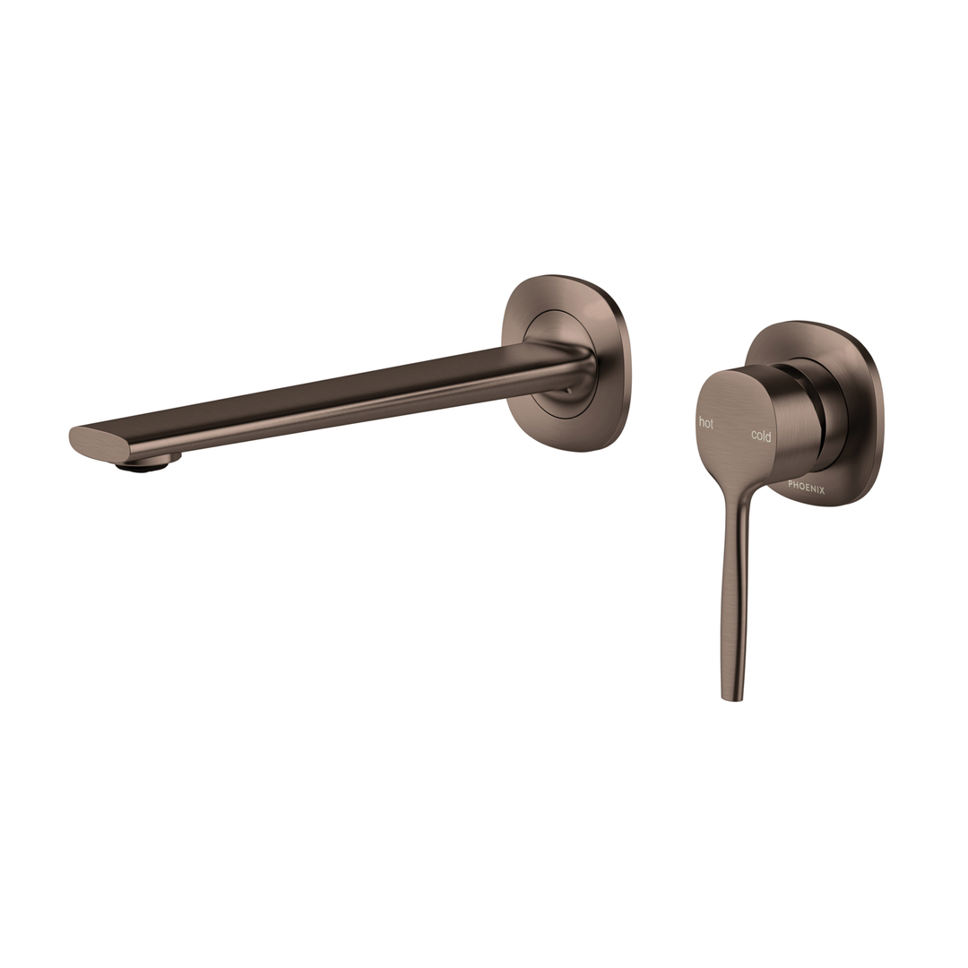 Phoenix Vask Switchmix Wall Basin / Bath Mixer Set 200Mm Pin Up Brushed Bronze