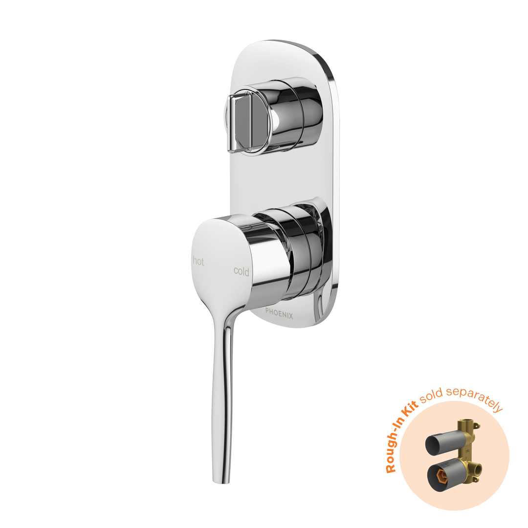 Phoenix Vask Switchmix Shower / Bath Diverter Mixer Fit-Off Kit Chrome