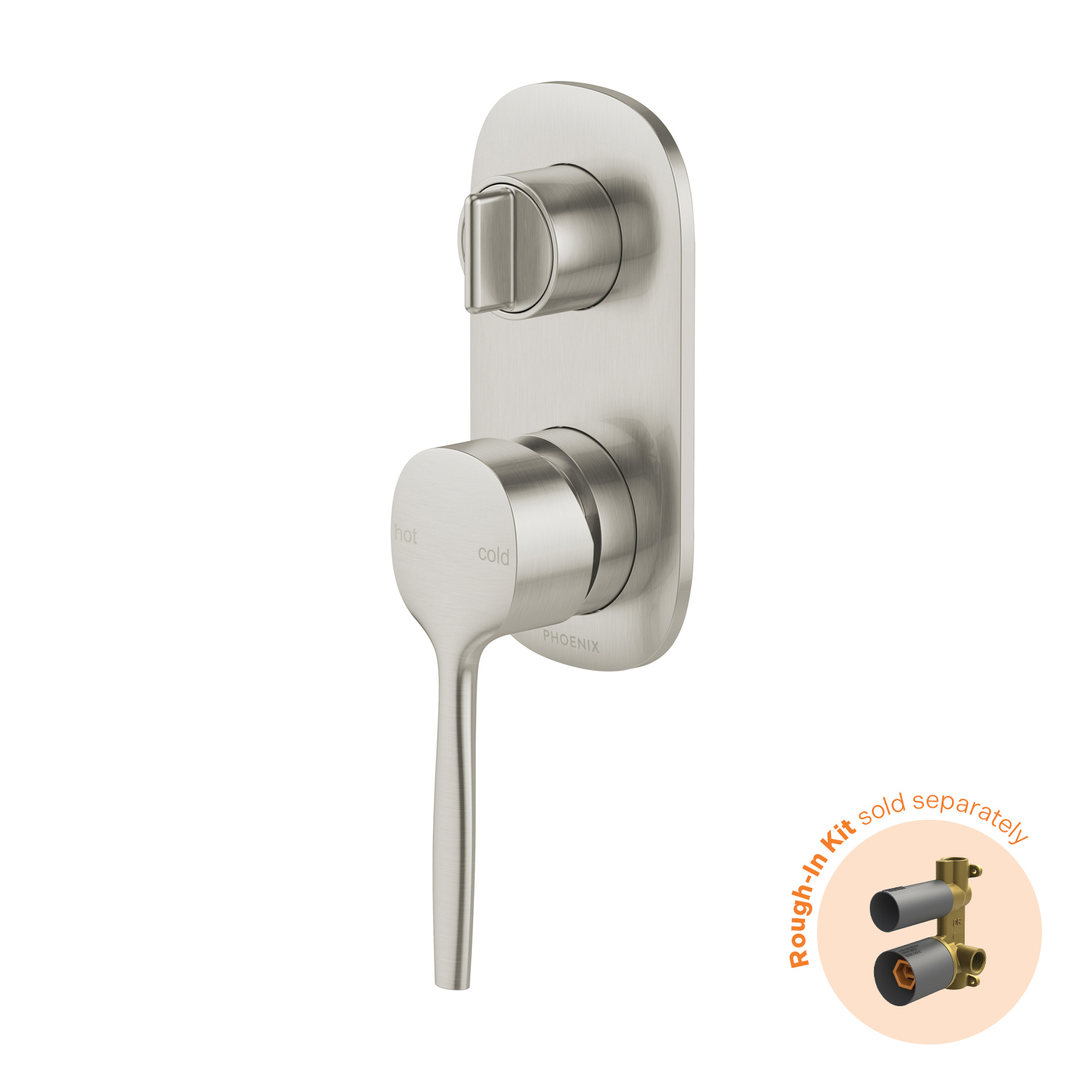Phoenix Vask Switchmix Shower / Bath Diverter Mixer Fit-Off Kit Brushed Nickel