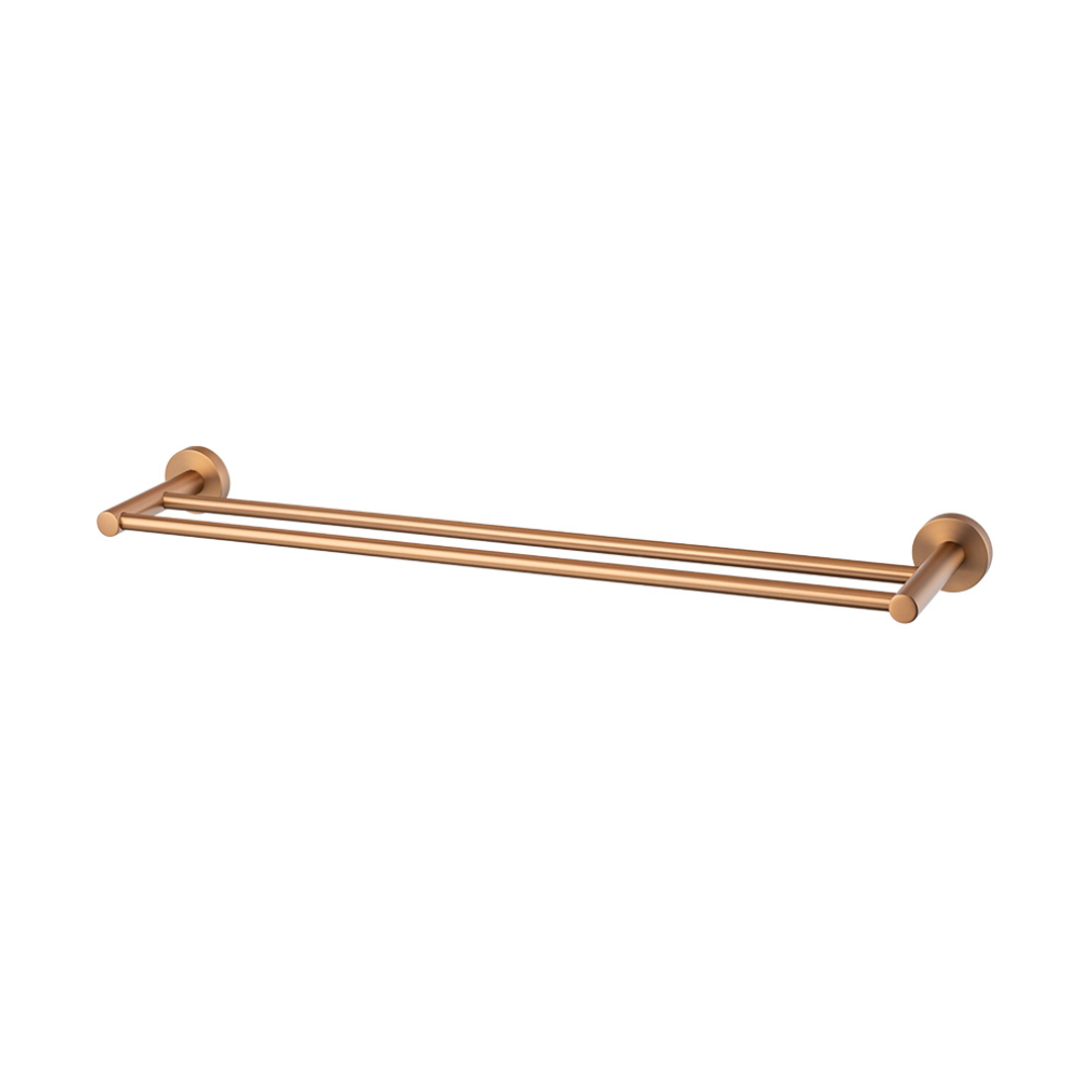 Brasshards Mixx Chia Double Towel Rail 750Mm Brushed Bronze