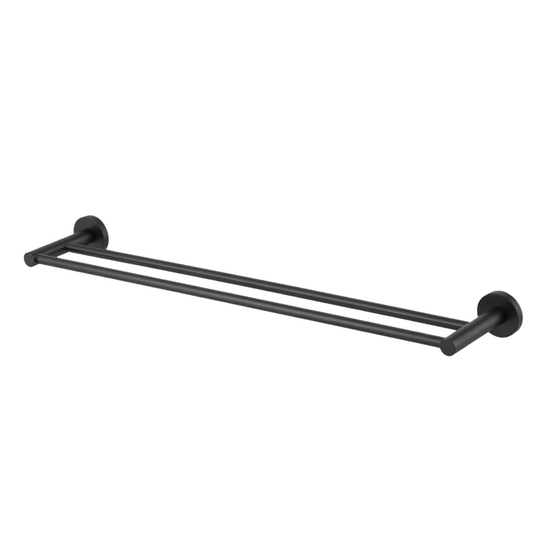 Brasshards Mixx Chia Double Towel Rail 600Mm Matt Black